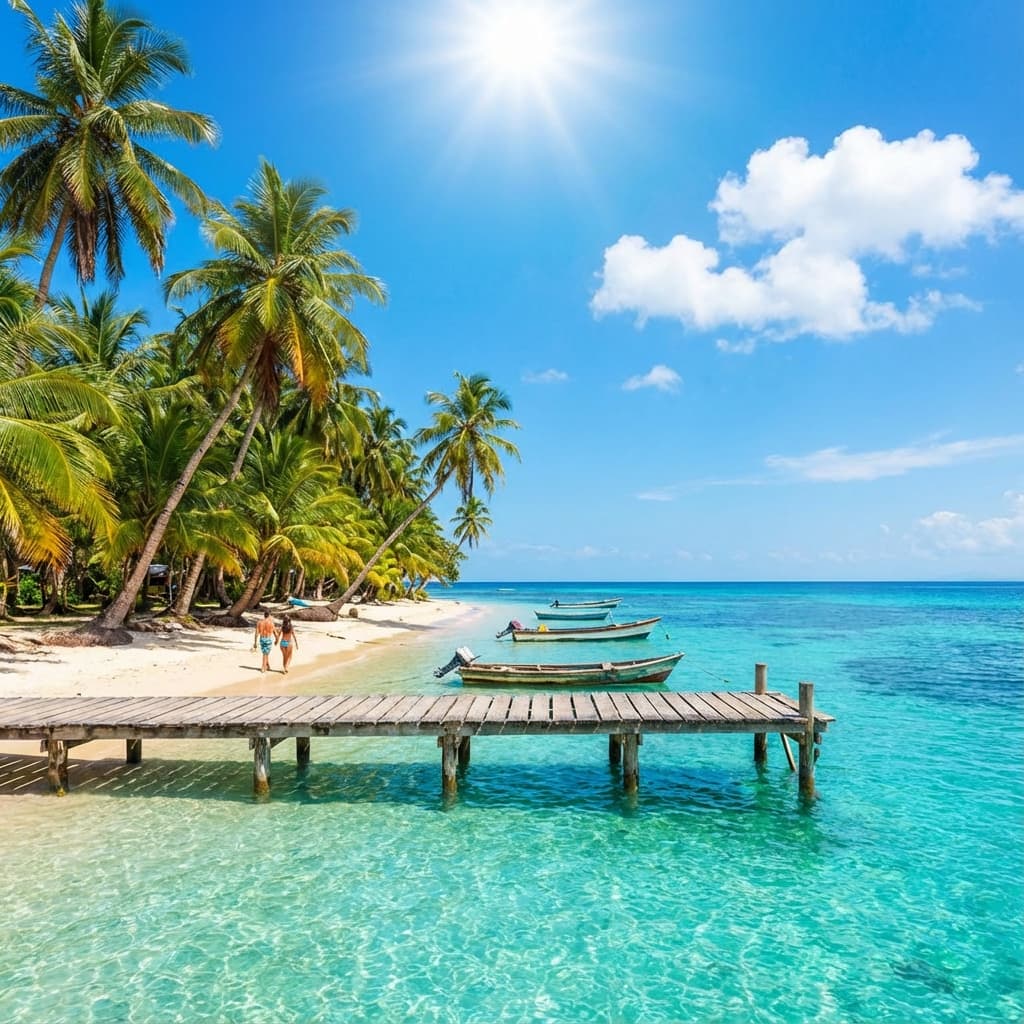 Playa paradísíaca cerca de Ciudad de Panamá