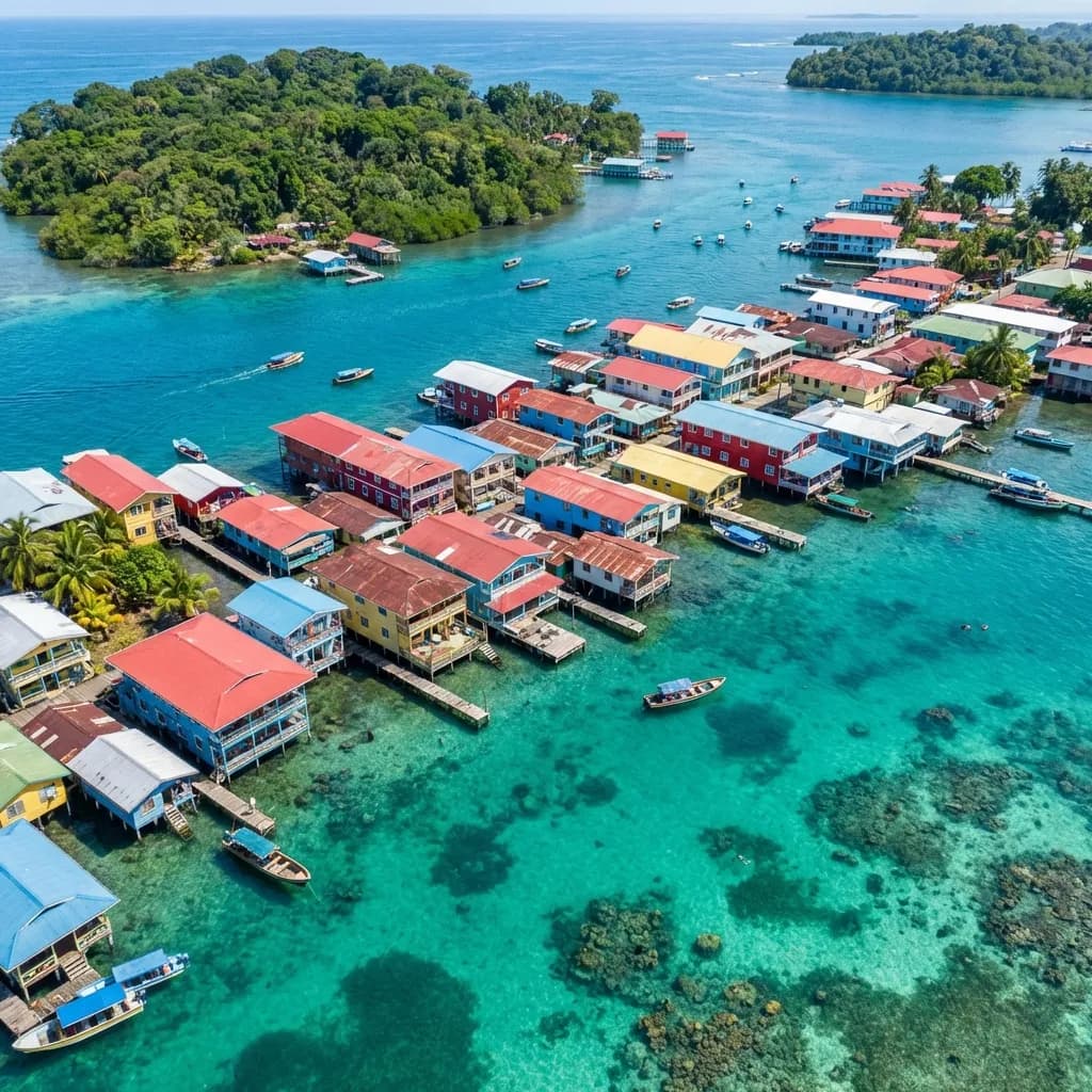 Vista aérea de Bocas del Toro, Panamá