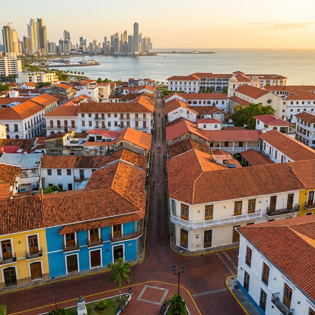 Vista aérea del Casco Antiguo de Ciudad de Panamá